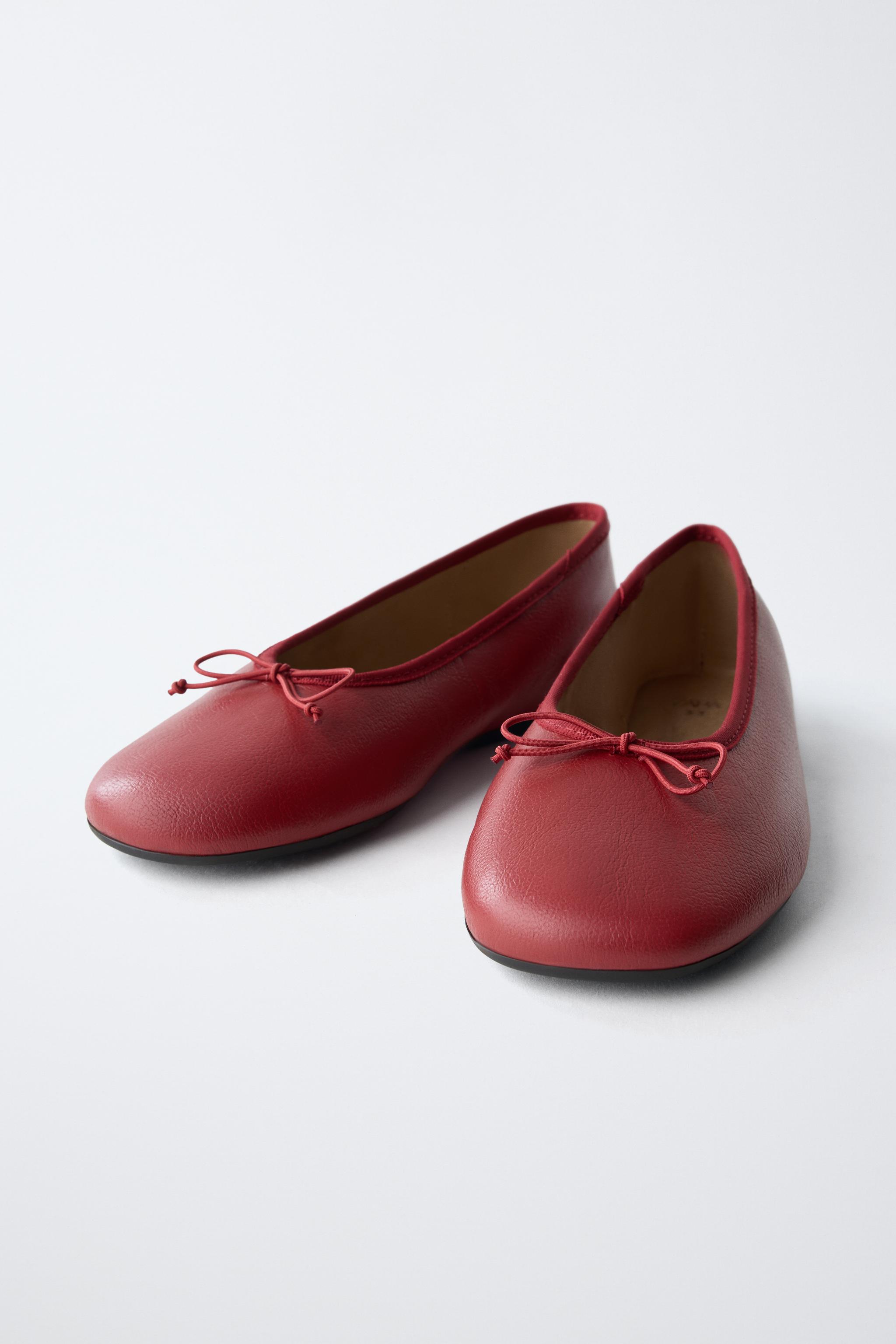 BALLERINES À NŒUD EN CUIR